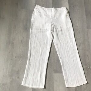 CHARTER CLUB WHITE PANTS STRAIGHT LEG FLAT FRONT LINED POCKETS 4